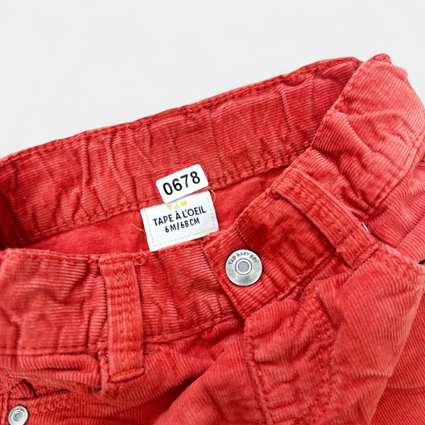 Pantalon Velours Tape à l'oeil : 6 mois