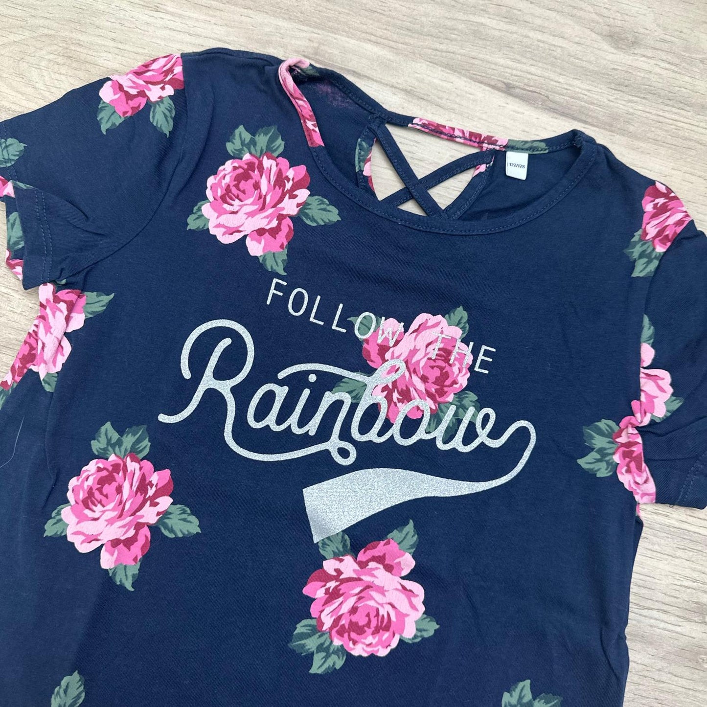 T-Shirt fille fleurs : 7 ans