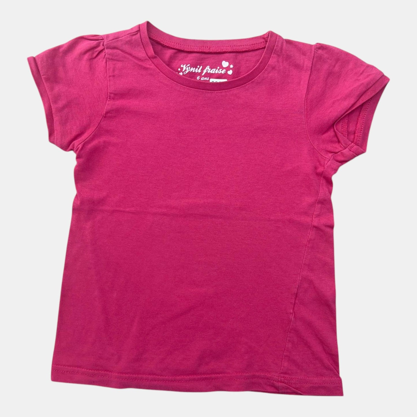 T-shirt Vynil Fraise : 6 ans