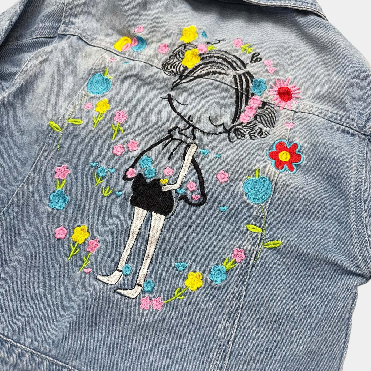 Veste jeans fleuris : 8 ans