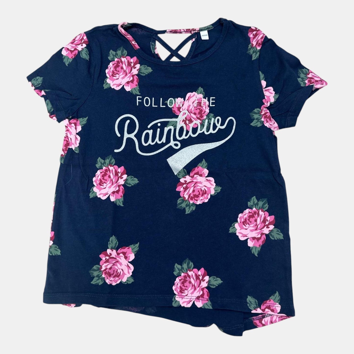 T-Shirt fille fleurs : 7 ans