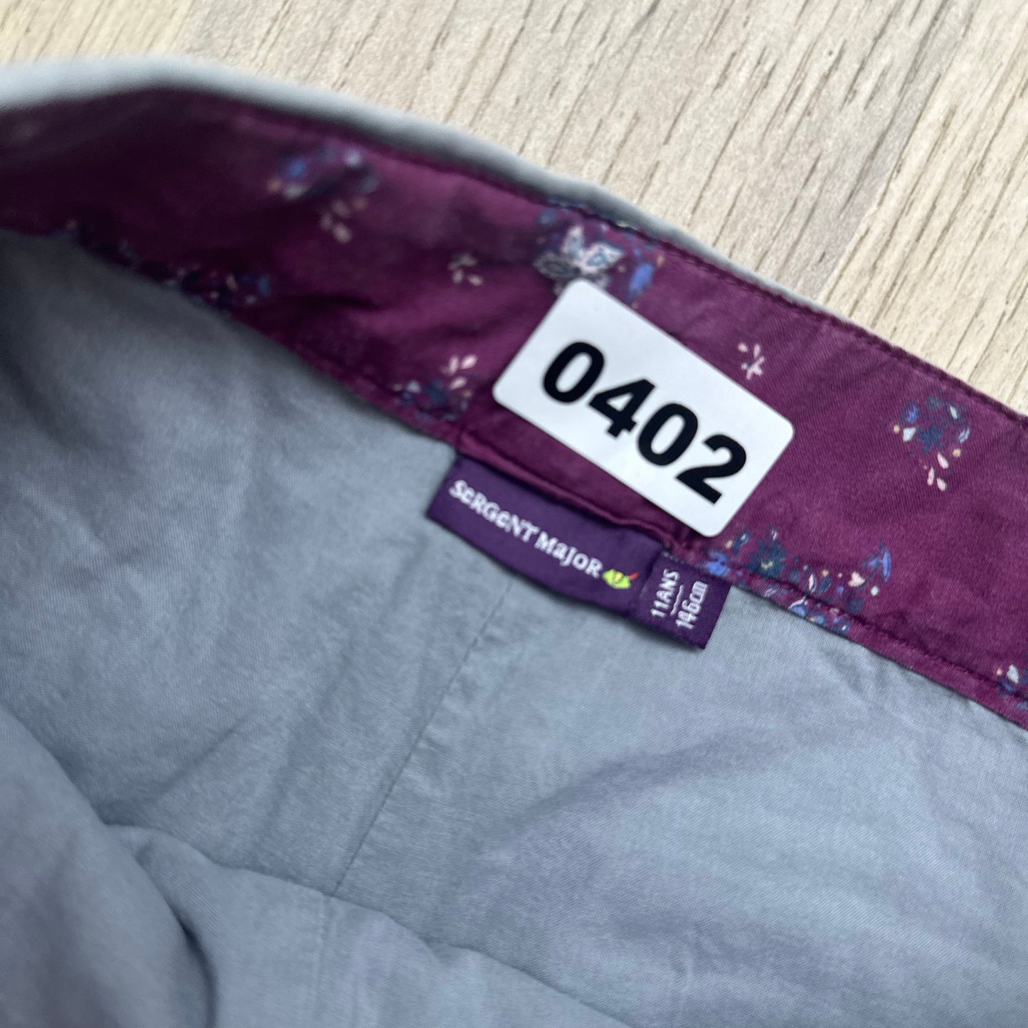 Short velours Sergent Major : 11 ans