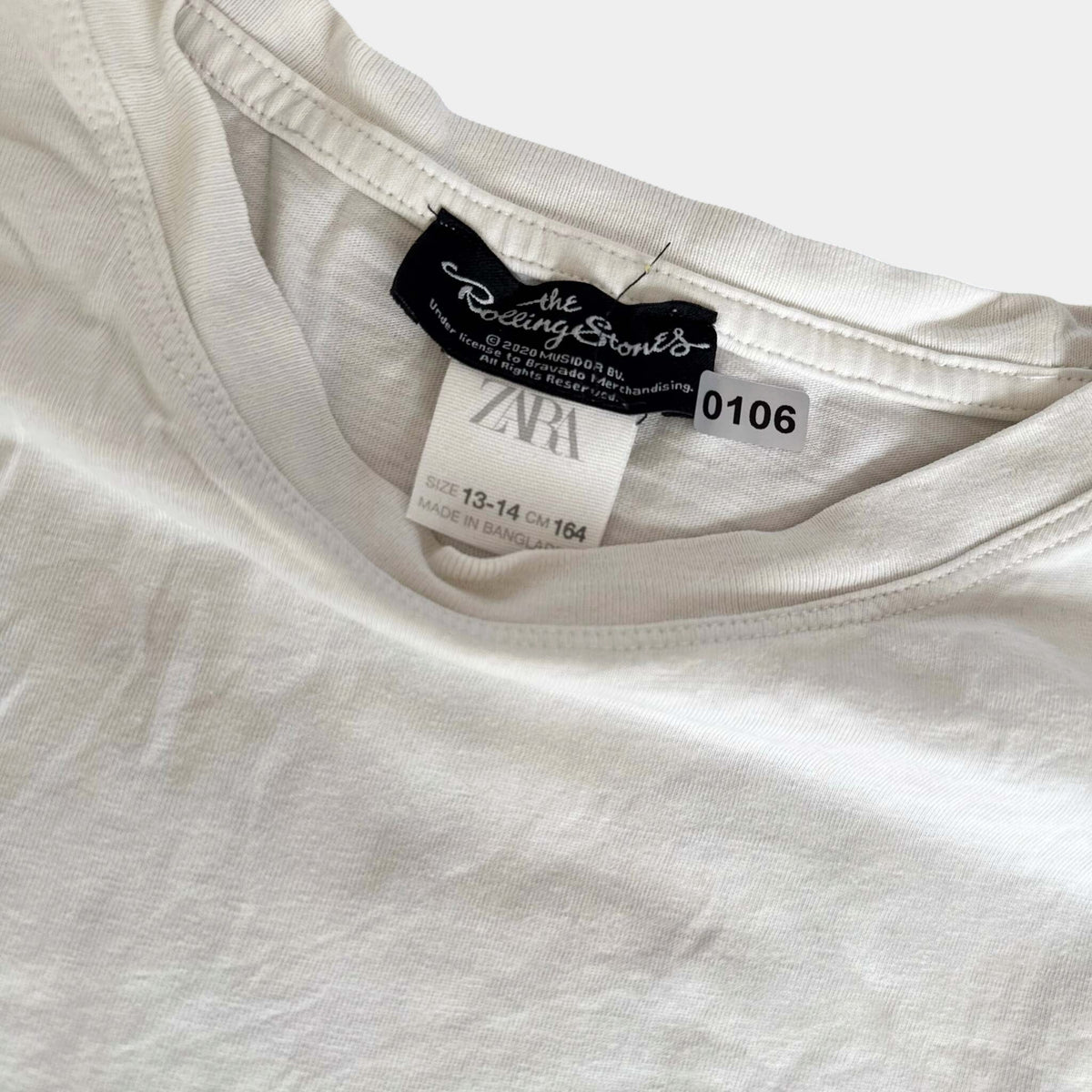 T-shirt Zara x The Rolling Stones officiel : 14 ans