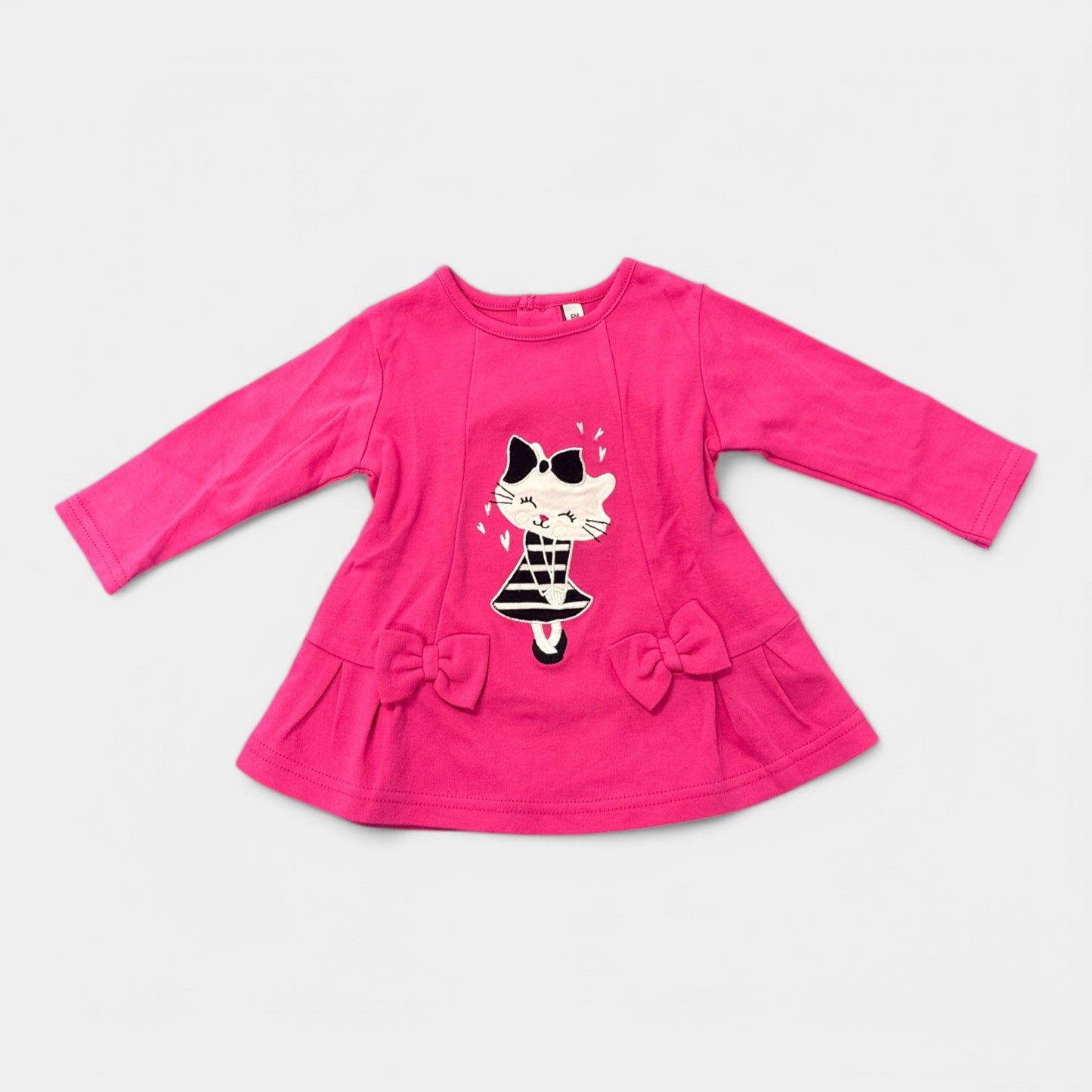 T-Shirt rose chat : 6 mois