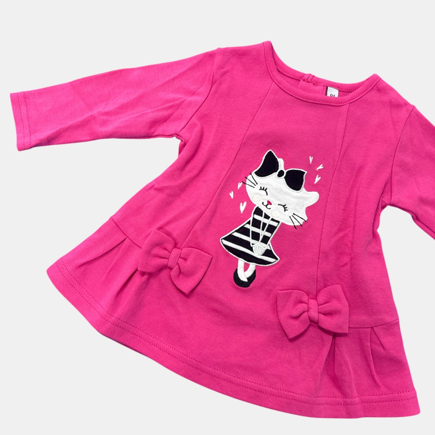 T-Shirt rose chat : 6 mois